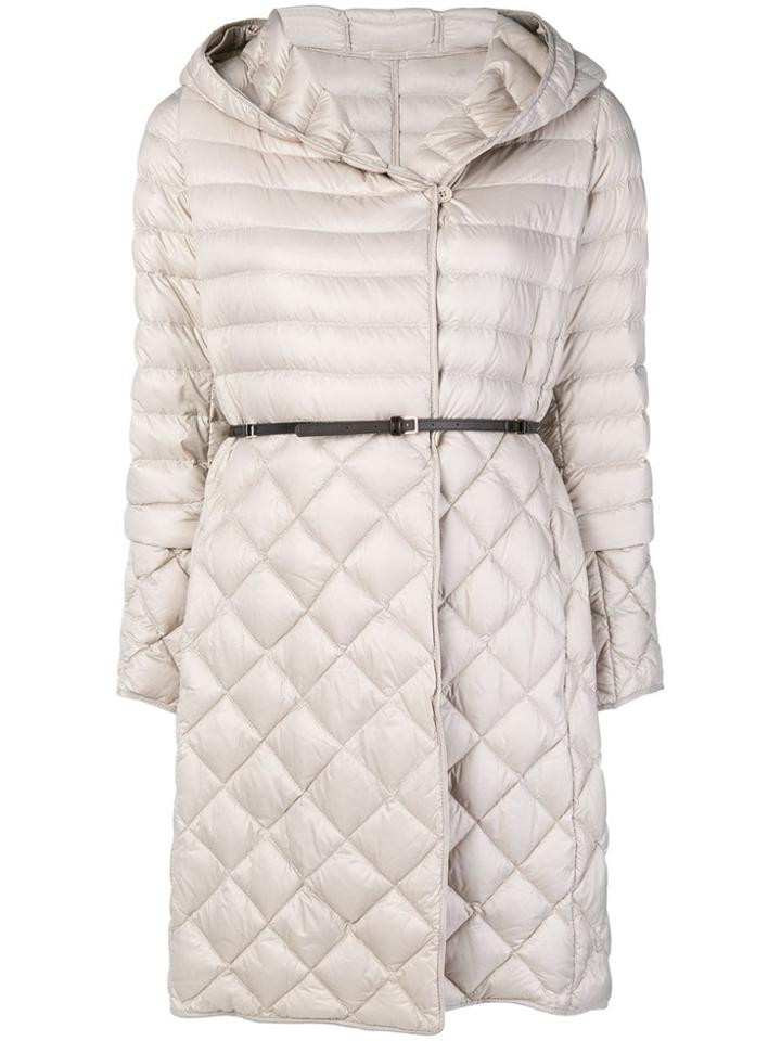 's Max Mara Belted Puffer Coat - Nude & Neutrals