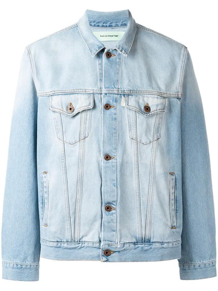 Off-white Denim Jacket, Men's, Size: Xs, Blue, Cotton/polyester