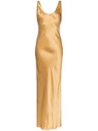 Nili Lotan Bazile Silk Maxi Dress - Gold