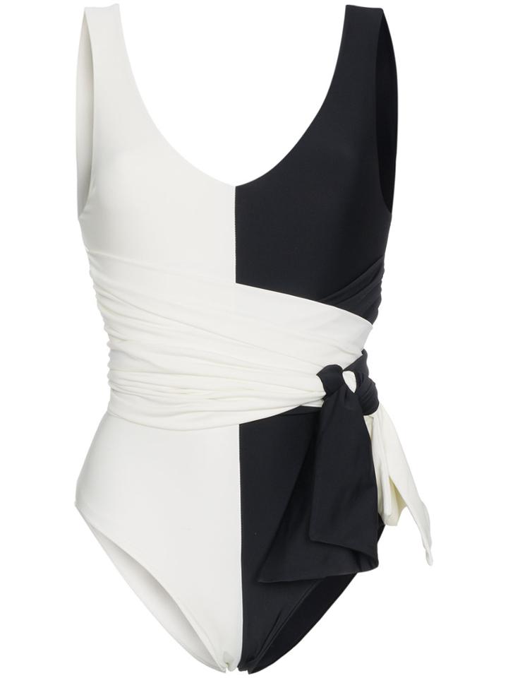 Paper London Kuta Bi Colour Waist Tie Swimsuit - Black