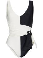 Paper London Kuta Bi Colour Waist Tie Swimsuit - Black