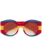 Gucci Eyewear Striped Round Glasses - Multicolour