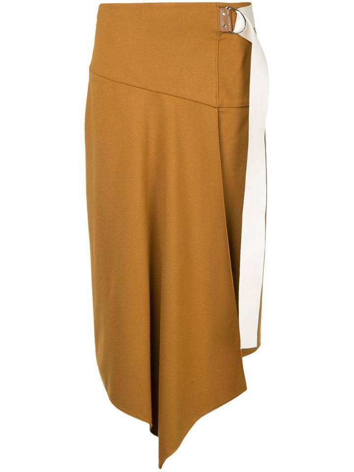 Tibi Asymmetric High-waist Skirt - Brown