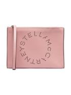 Stella Mccartney Baby Pink Zipped Logo Clutch