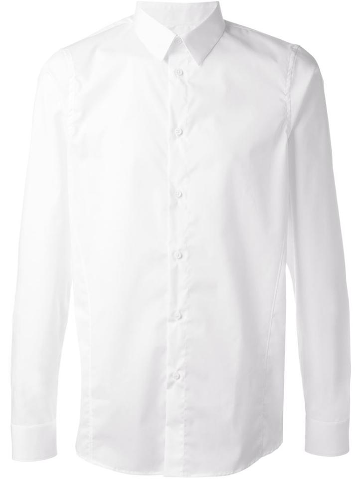 Jil Sander Classic Button Down Shirt, Men's, Size: 41, White, Cotton/spandex/elastane