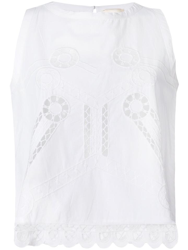 Semicouture Embroidered Tank Top - White