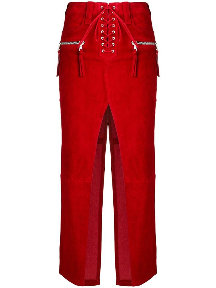 Unravel Project Lace-up Skirt - Red