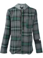 Mcq Alexander Mcqueen Hooded Check Shirt, Men's, Size: 50, Grey, Cotton