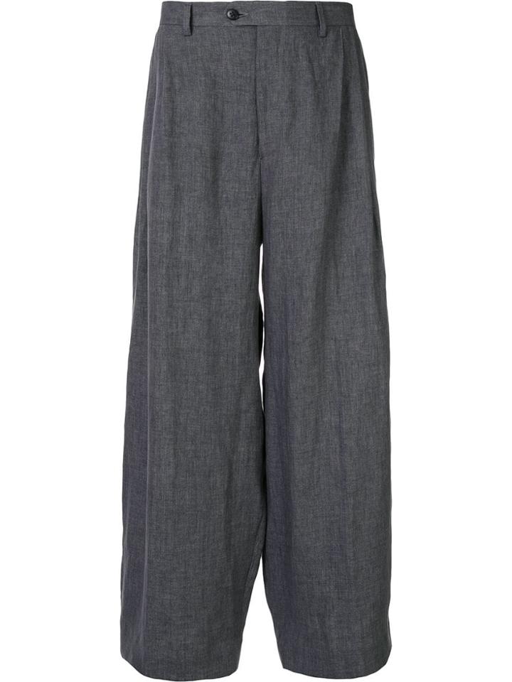 Sartorial Monk Wide Leg Trousers - Grey