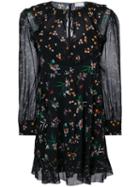 Red Valentino - Flower Silk Dress - Women - Silk/spandex/elastane - 40, Black, Silk/spandex/elastane