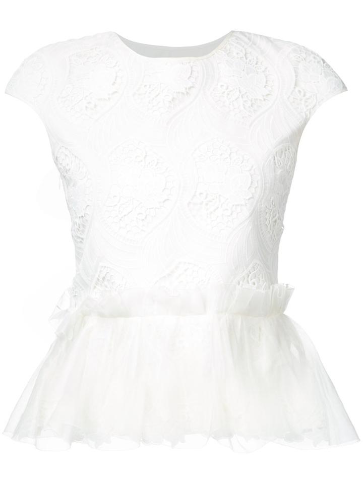 Huishan Zhang Marcelle Top, Women's, Size: 12, White, Cotton