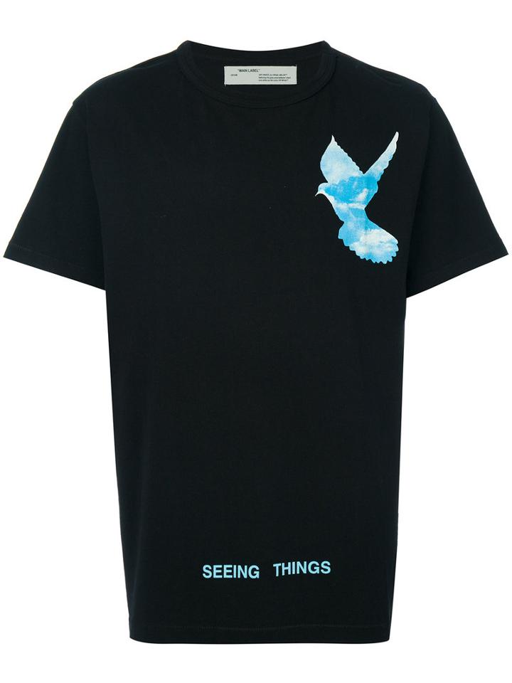 Off-white - Bird T-shirt - Men - Cotton - M, Black, Cotton