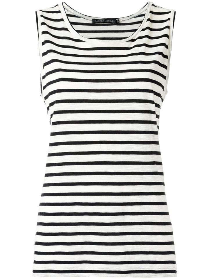 Andrea Marques Striped Tank Top - White