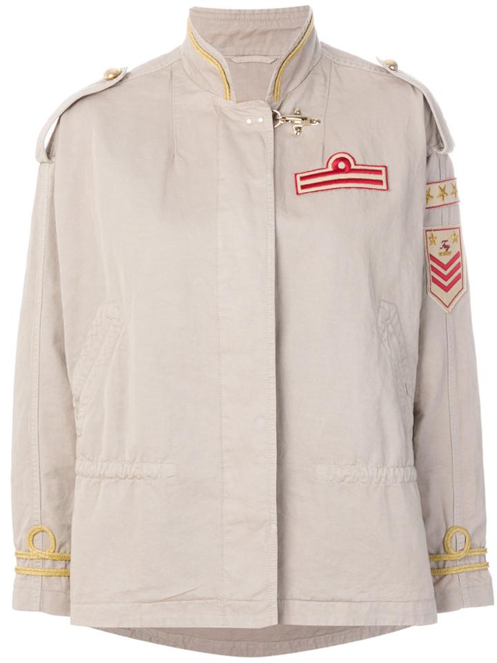 Fay Boxy Military Jacket - Nude & Neutrals