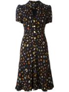 Alexander Mcqueen 'obsession' Print Dress, Women's, Size: 40, Black, Viscose/silk