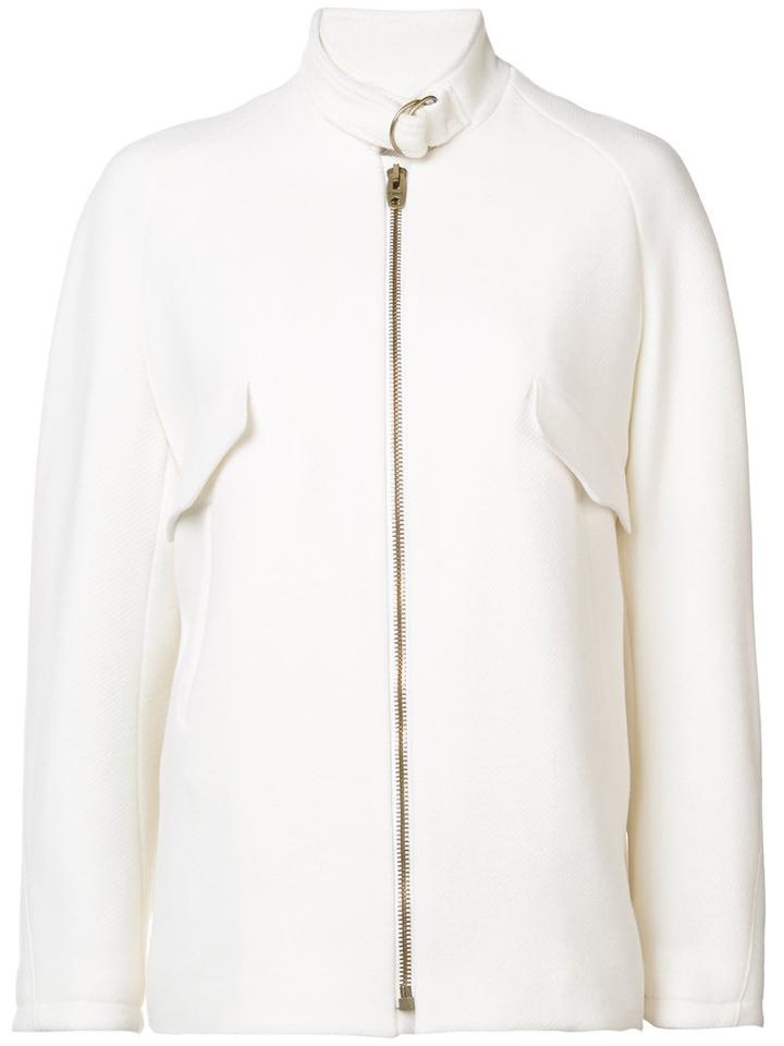 Chloé Buckle Collar Jacket, Women's, Size: 38, White, Cotton/polyamide/viscose/virgin Wool