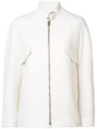 Chloé Buckle Collar Jacket, Women's, Size: 38, White, Cotton/polyamide/viscose/virgin Wool