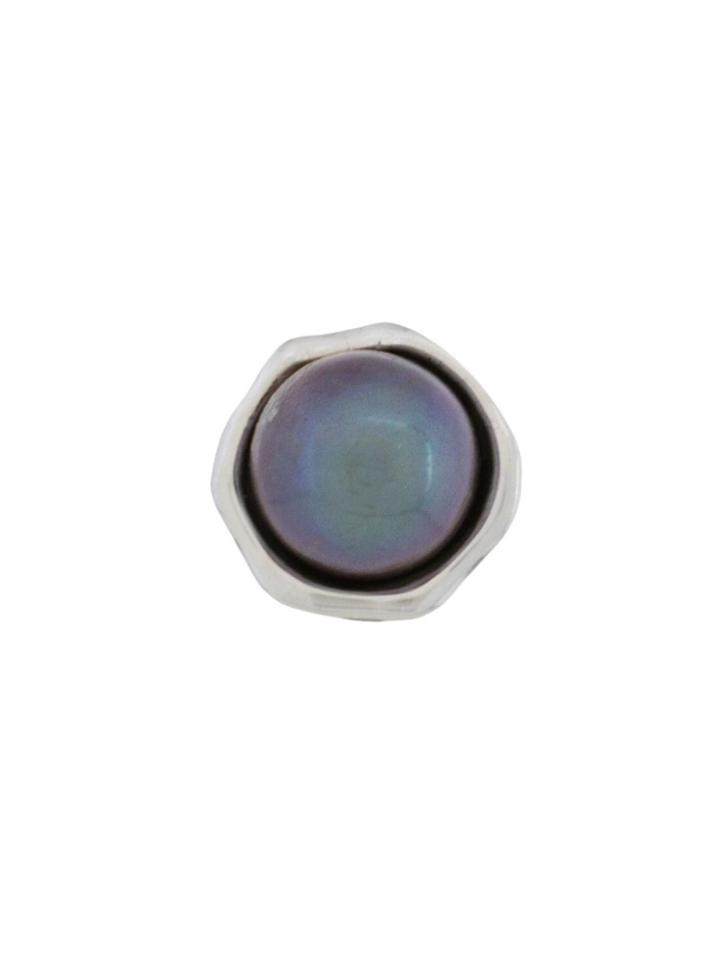 E.m. Pearl Stud Earring - Metallic