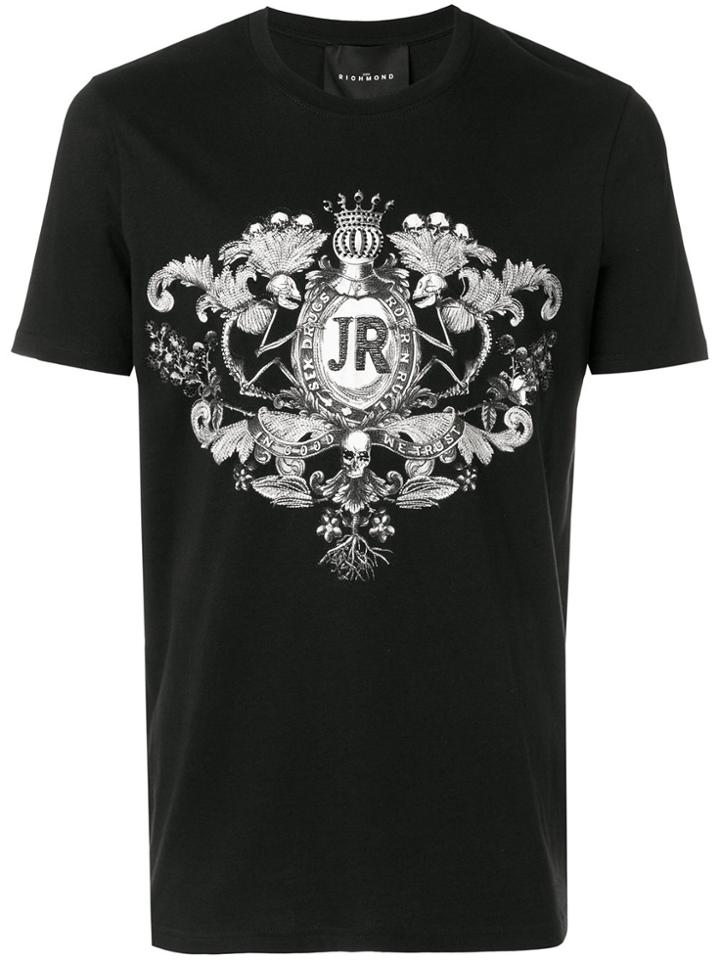 John Richmond Logo Crest Print T-shirt - Black