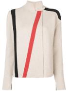 Akris Stripe Detail Knitted Jacket - Neutrals