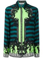 Versace Collection - Embroidered Blouse - Women - Silk - 48, Green, Silk