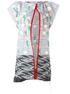 Ermanno Gallamini - Oversize Patterned Gilet - Women - Cotton/polyamide/polyester/acetate - One Size, Blue, Cotton/polyamide/polyester/acetate