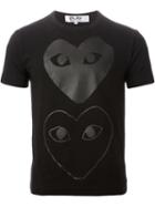 Comme Des Garçons Play Heart Print T-shirt, Men's, Size: Large, Black, Cotton