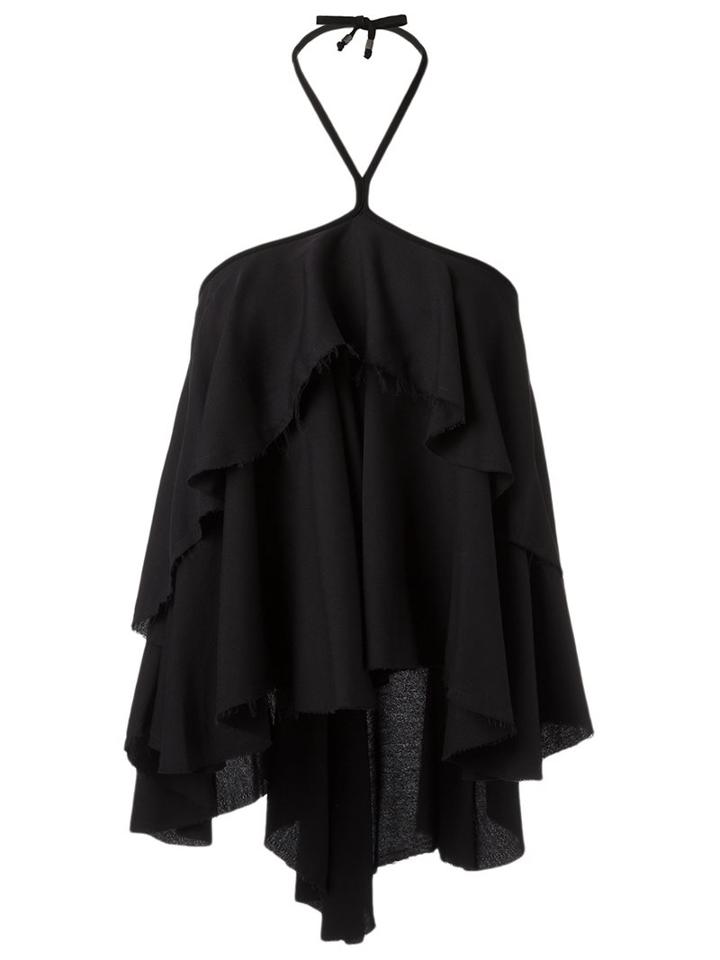 Andrea Bogosian Ruffled Top, Women's, Size: P, Black, Viscose
