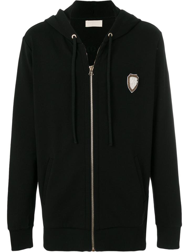 Ih Nom Uh Nit Logo Patch Zipped Hoodie - Black