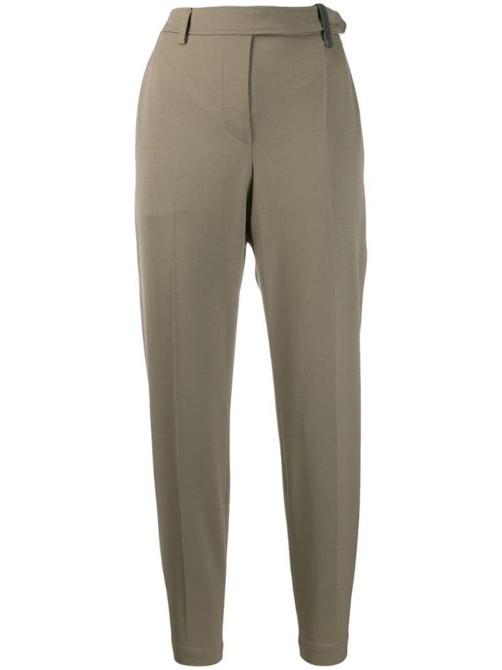 Brunello Cucinelli High-waisted Pleated Trousers - Green