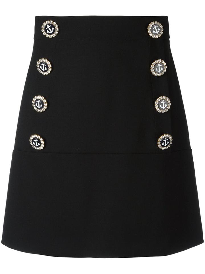 Dolce & Gabbana Nautical Button Skirt - Black