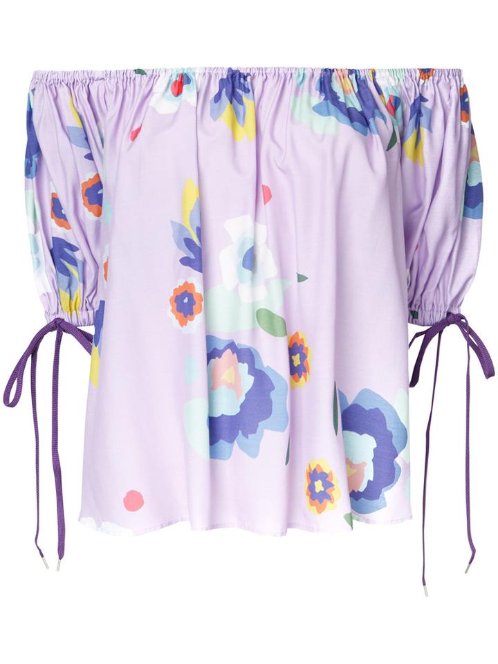 G.v.g.v. Printed Off Shoulder Blouse, Women's, Size: 34, Pink/purple, Rayon