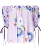 G.v.g.v. Printed Off Shoulder Blouse, Women's, Size: 34, Pink/purple, Rayon