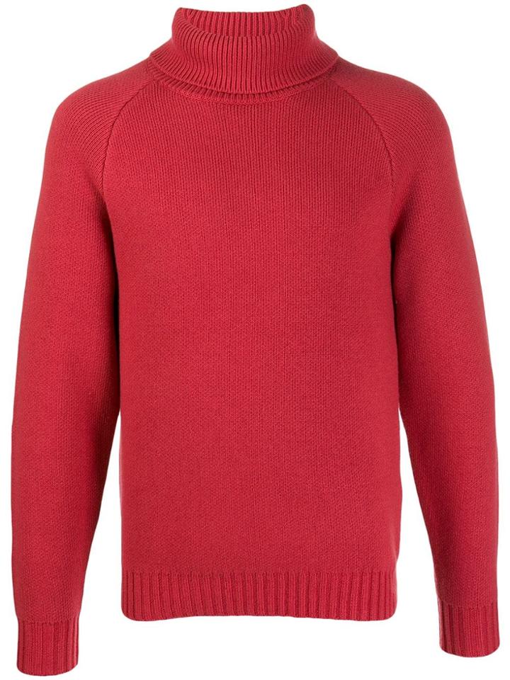 Casablanca Roll-neck Jumper - Red