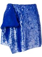Alberta Ferretti Layered Sequined Mini Skirt - Blue