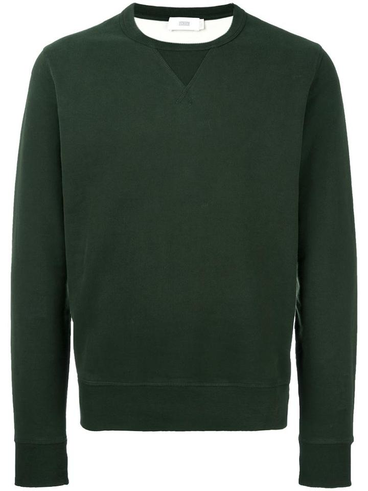 Closed Crew Neck Welt Sweatshirt, Men's, Size: Medium, Green, Cotton