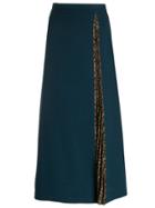 Fendi Zucca Trim Midi Skirt - Blue