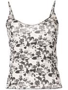 Chanel Pre-owned Floral Logo Camisole - Black