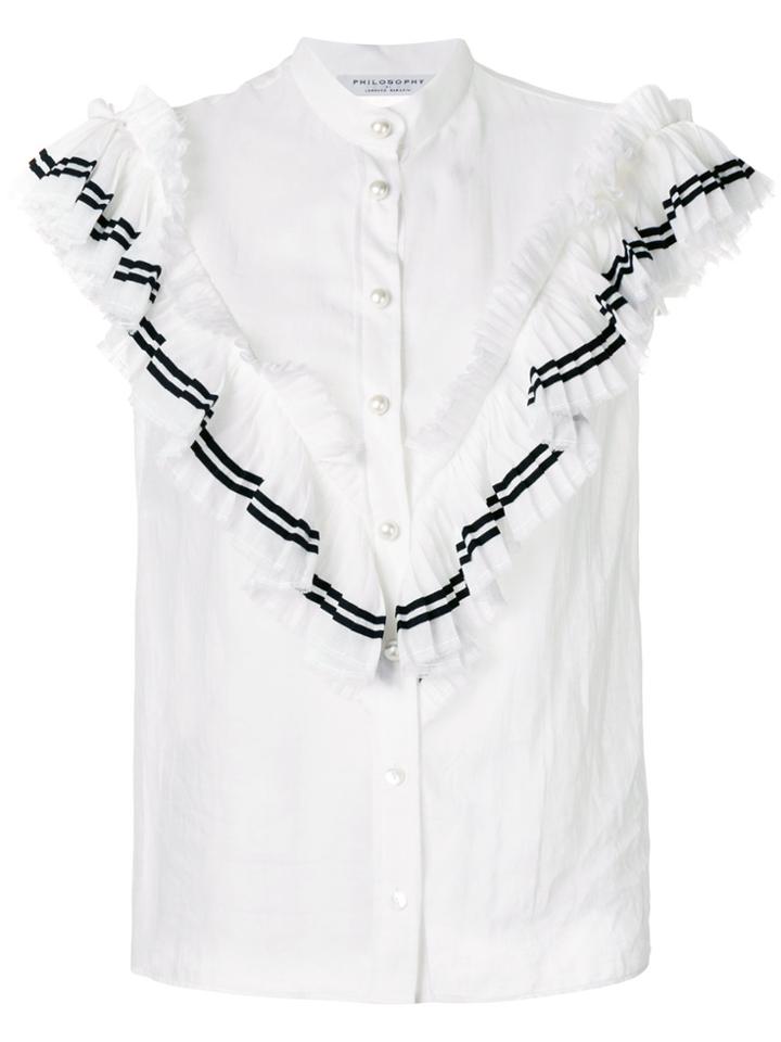 Philosophy Di Lorenzo Serafini Ruffle Trim Blouse - White
