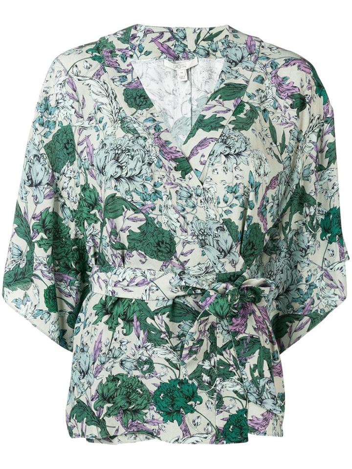 Dagmar Floral Wrap Blouse - Green