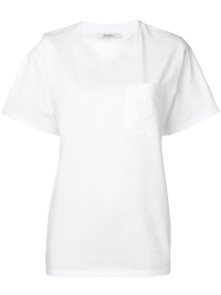 Max Mara Embroidered Chest Pocket T-shirt - White
