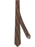 Fendi Ff Monogram Tie - Brown