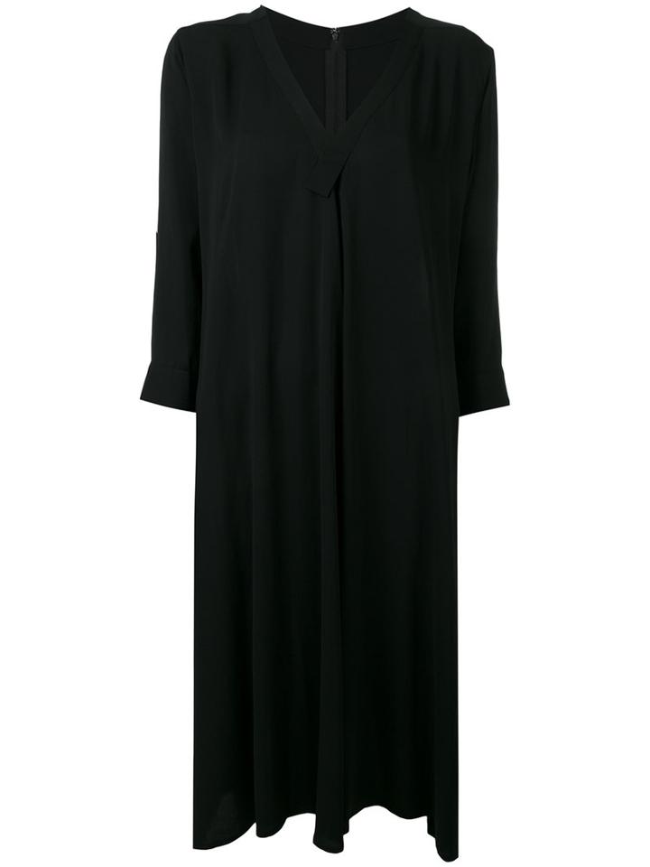 Y's V-neck Dress, Women's, Size: 2, Black, Polyester/triacetate