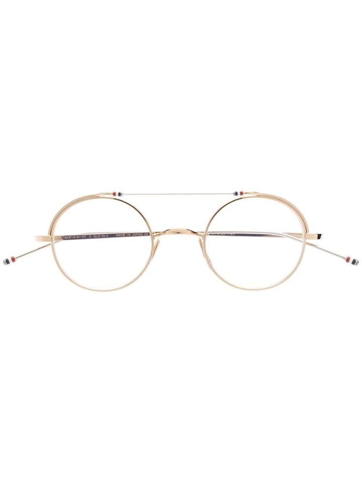 Thom Browne Eyewear Round Shaped Glasses - Gold