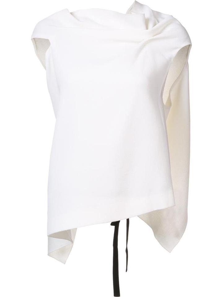Roland Mouret Ruched Sleeve Jumper, Women's, Size: 4, White, Wool
