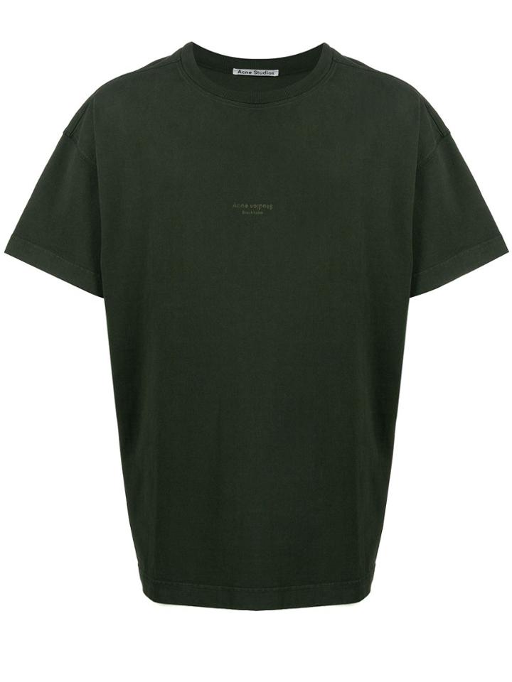 Acne Studios Inverted Logo Print T-shirt - Green