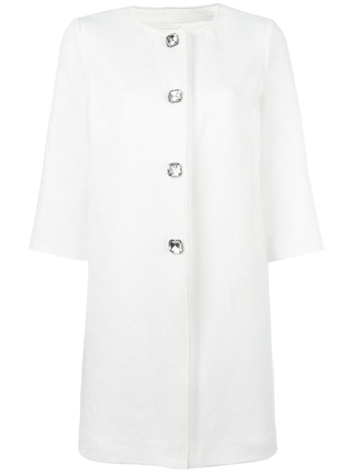 Ermanno Scervino Three-quarters Sleeve Coat - White