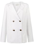 Monographie Double Breasted Pinstripe Blazer - White