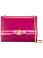 Salvatore Ferragamo - Bow Detail Shoulder Bag - Women - Calf Leather - One Size, Pink/purple, Calf Leather