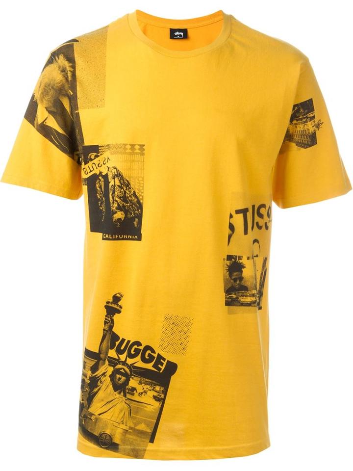 Stussy Photographed T-shirt, Men's, Size: Xl, Yellow/orange, Cotton
